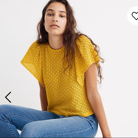 Texture & Thread Eyelet Flutter Blouse - Picture 3 of 4